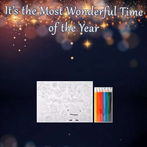 VFM e-Store Christmas Colouring Set with 4 Xmas Themed Designs, Multicolour, W: 32.3 cm, H: 40.3 cm, D: 1.5 cm – 3