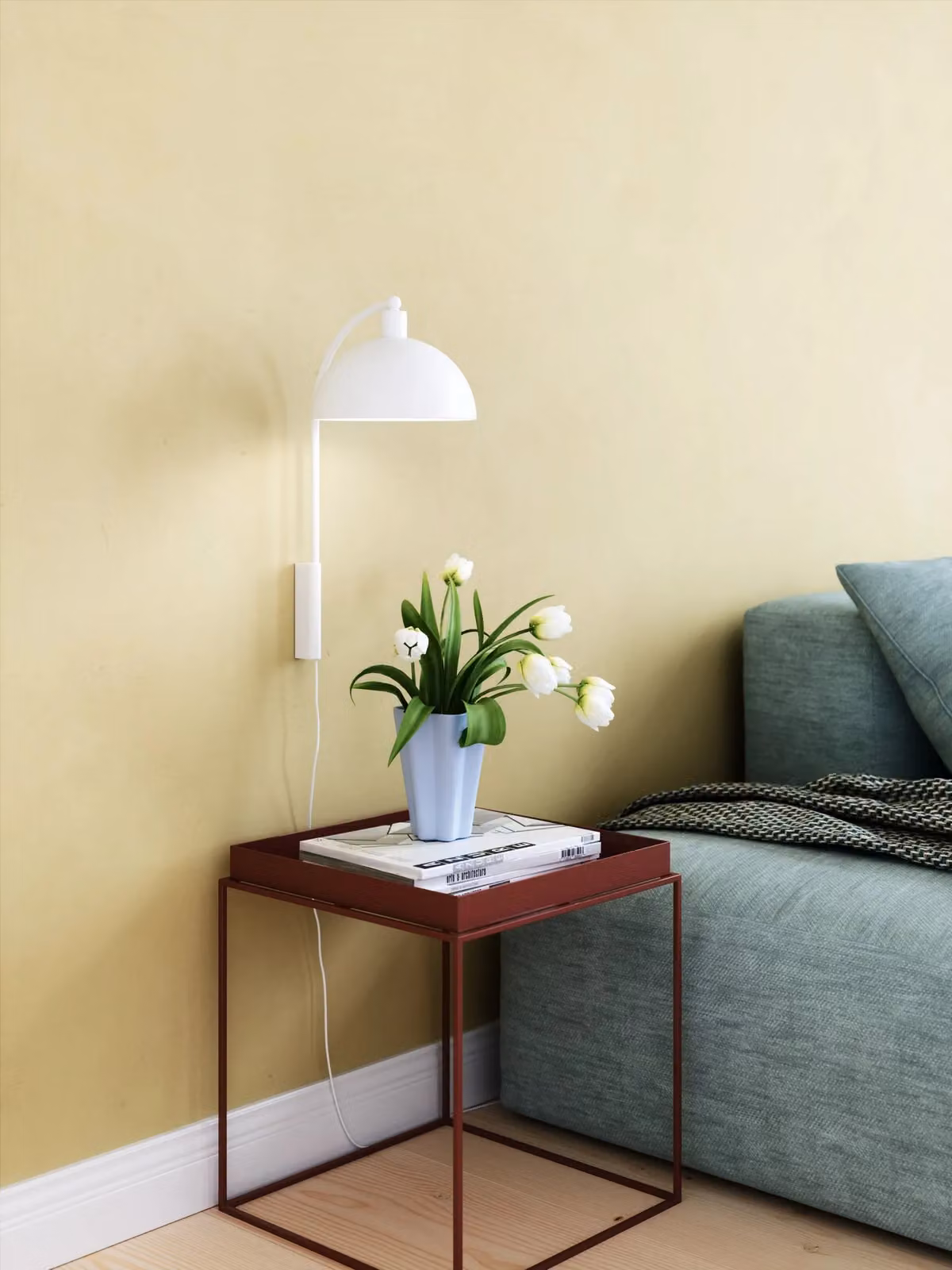 Nordlux Ellen White Metal Dome Wall Light with E14 Socket and Mains Plug – 2