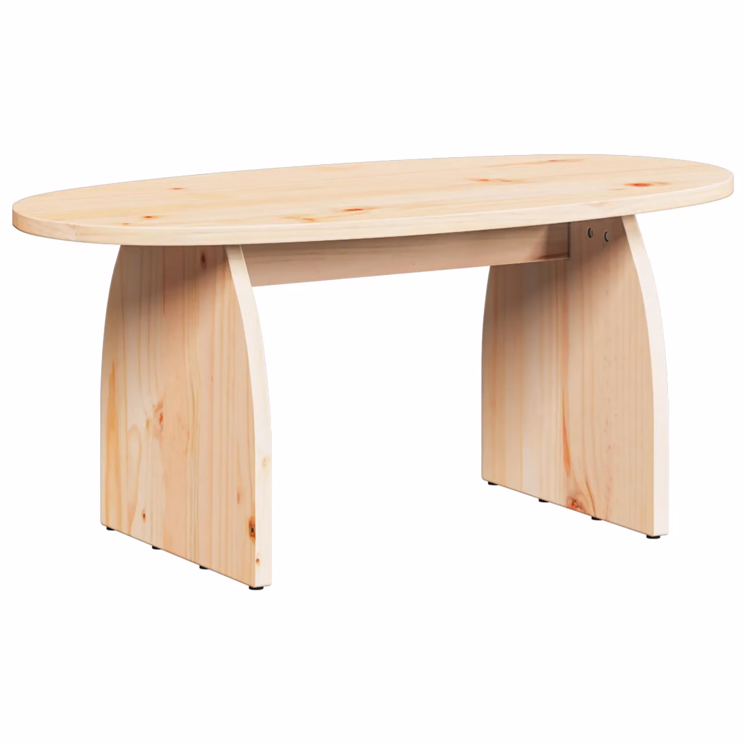 Berkfield Home Rustic Oval Coffee Table in Brown Solid Pine Wood, W/D/H: 80 x 40 x 35 cm – 2