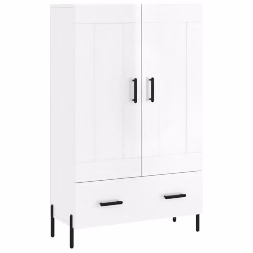 vidaXL Modern Highboard in High Gloss White, W/D/H: 69.5 x 31 x 115 cm – 1