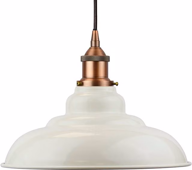 SE Home St Edmund's Clay White Pendant Light with Matt Antique Copper Finish