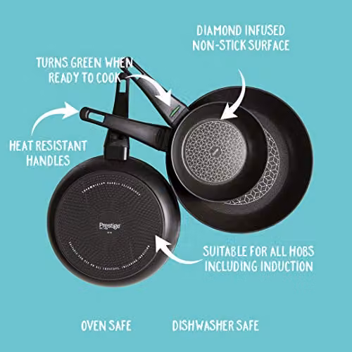 Prestige Thermo Smart 3-Piece Non-Stick Aluminium Saucepan Set in Black – 2