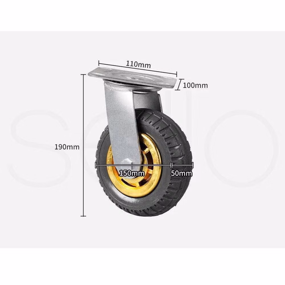 Kelvenix Set of 4 Heavy Duty 6 inch Swivel Castor Wheels in Silver – 2
