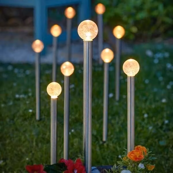 Marco Paul 10-Pack Solar Glowball Sphere Stake Lights in White