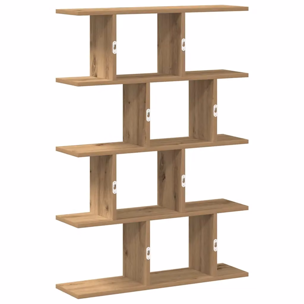 Berkfield Home Wall Mounted 12 Compartment Cube Shelf in Artisan Oak Brown – 3