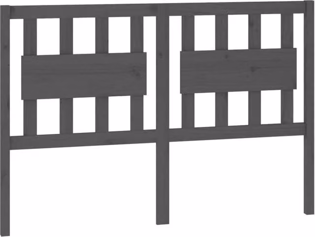 Berkfield Home Grey Rustic Solid Pine Wood Bed Headboard W: 125.5 cm, D: 4 cm, H: 100 cm