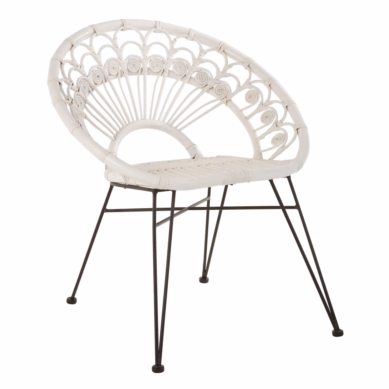 Orsina Manado Natural Rattan Chair in White – 2