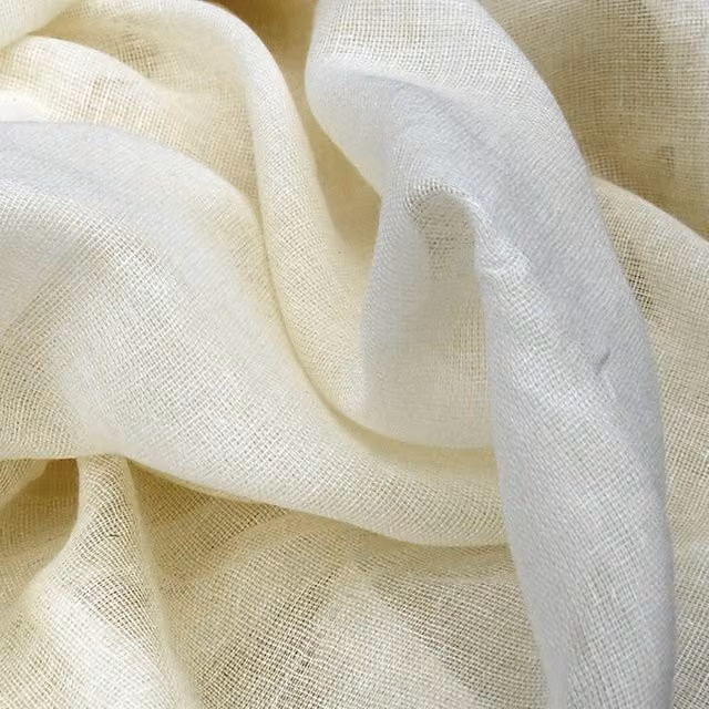 Terrys Plain Beige Cotton Muslin Sheer Fabric Panel