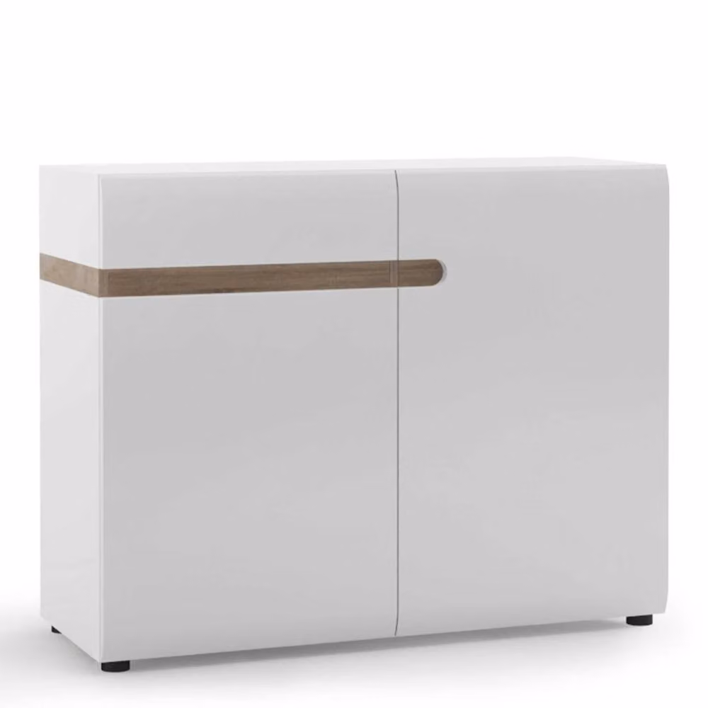 Wyld Haus Foxwhisk Modern Sideboard in White and Truffle Oak with 1 Drawer and 2 Doors, W/D/H: 109.5 x 42 x 86.5 cm – 2