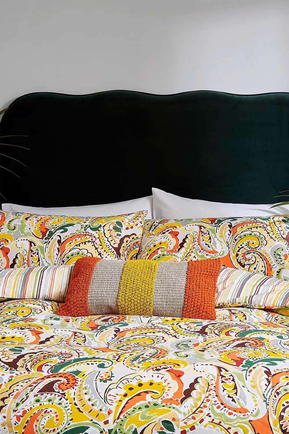 Helena Springfield Penny Reversible Cotton Duvet Cover and Pillowcase Set, Orange and Multicolour, W: 180 cm, H: 200 cm – 2