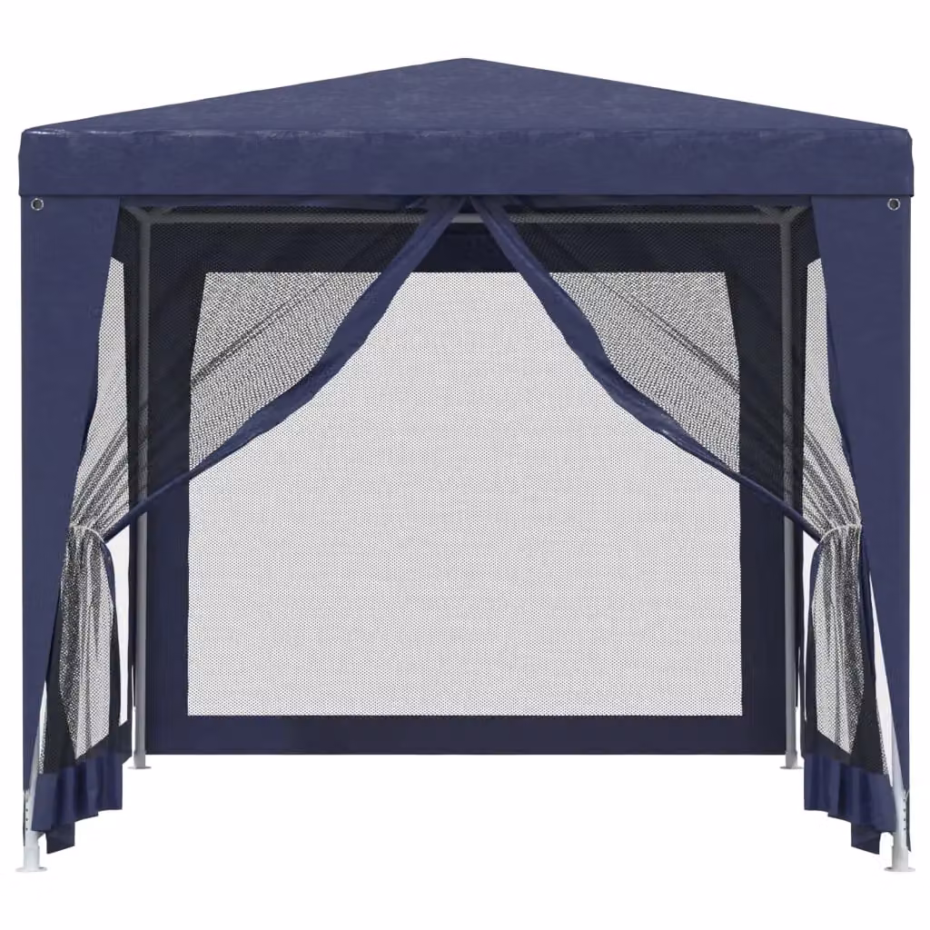 Berkfield Home Blue Party Tent with 4 Mesh Sidewalls, W/D: 2.5 x 2.5 m – 3