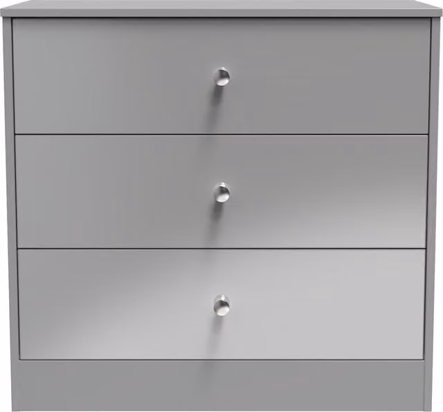 Ready Assembled 2 U Stowe 3 Drawer Chest in Dark Grey Matt