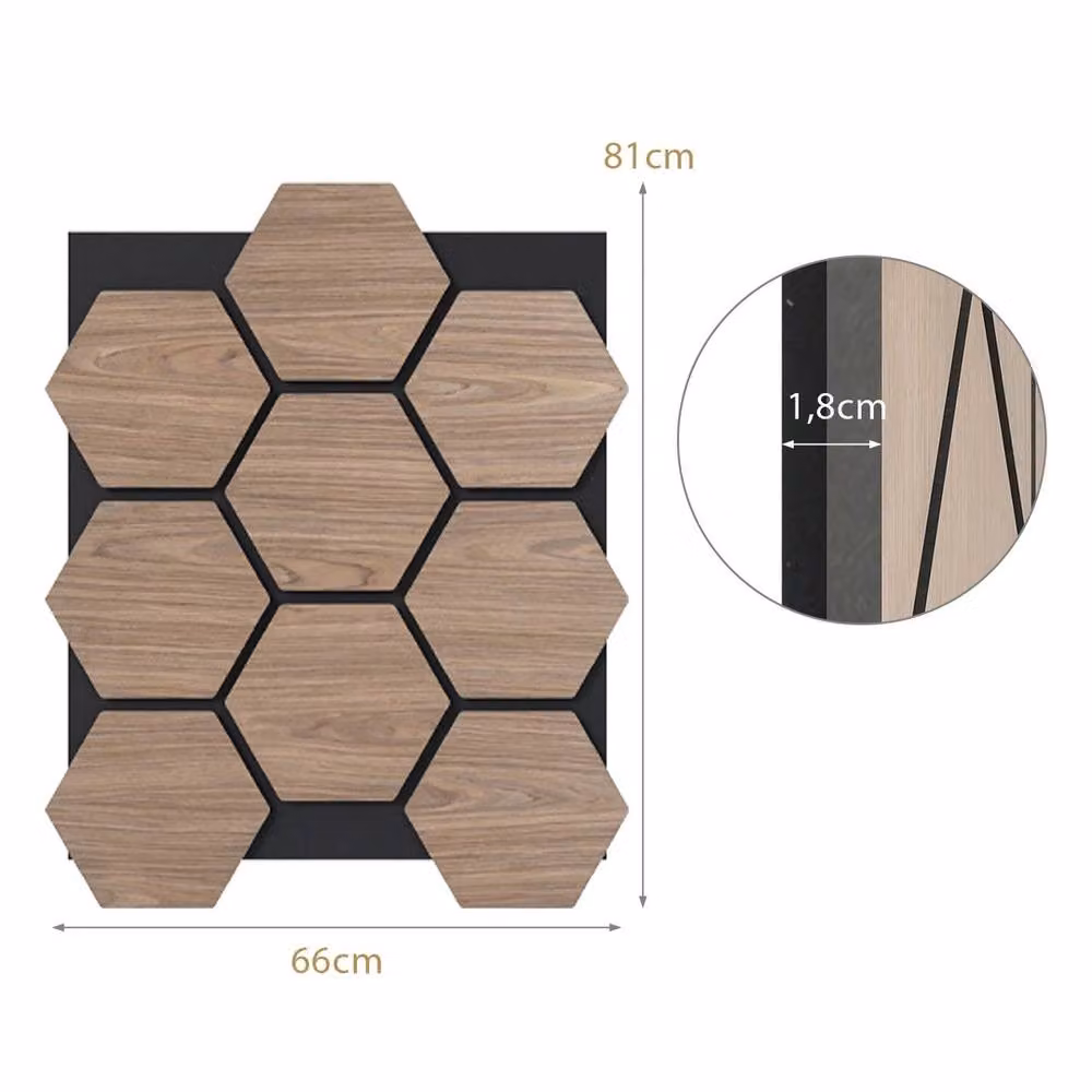 NESTLUNE 4 Pack Brown Wood Look MDF Acoustic Wall Panels for Interior Decoration – 2