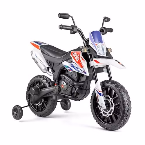 Xootz Aprilia Kids Electric Ride-On Motorbike with Light and Sound Effects in Blue and White