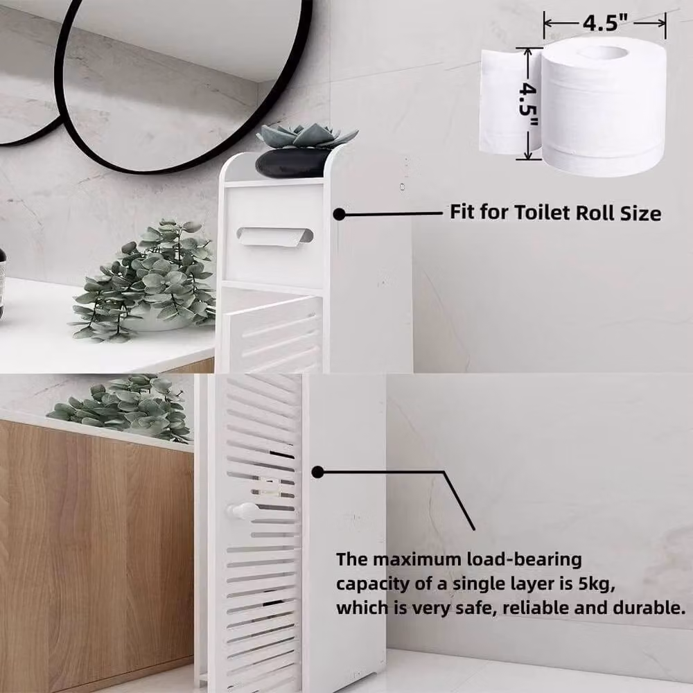 SPETLEK Slim Multi-Tier Bathroom Storage Cabinet in White – 2