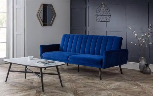 Ashfield Blue Velvet Click Clack Sofa Bed – 1