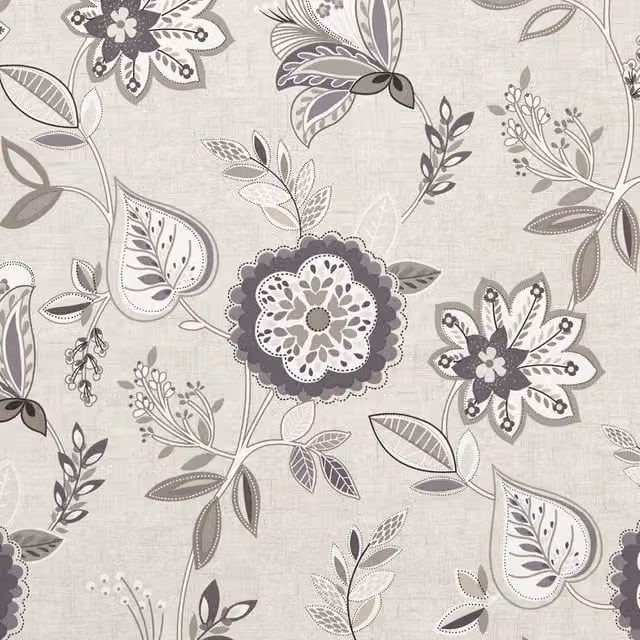 Terrys Octavia Floral Cotton Curtain Fabric in Beige
