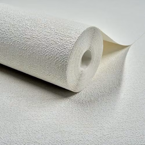 Grandeco Omuri Boucle Twill Effect Semi-Plain Blown Vinyl Wallpaper, White