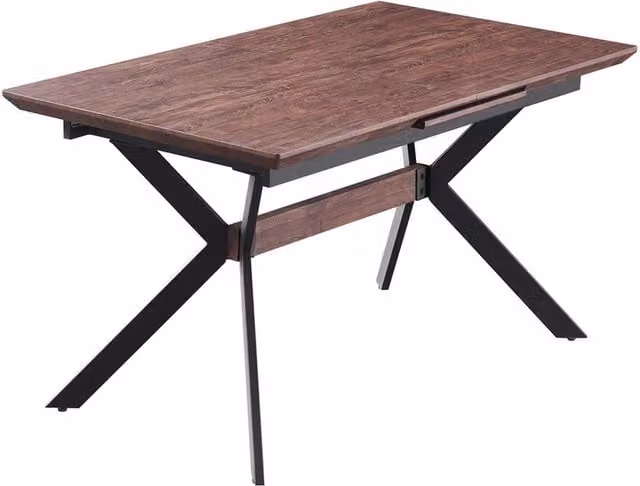 Life Interiors Blaze LUX Rectangular Extendable Mid-Century Wooden Dining Table in Walnut
