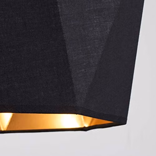 MiniSun Modern Black and Copper Geometric Round Fabric Floor Lamp Shade, Shade Width: 46 cm – 3