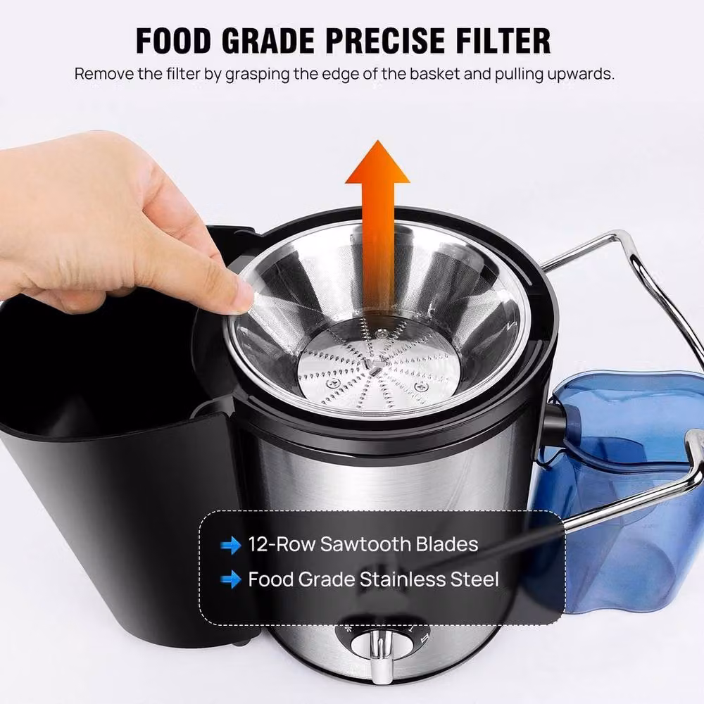 EONLION Centrifugal Electric Juicer Machine for Fruit and Vegetables in Silver – 4