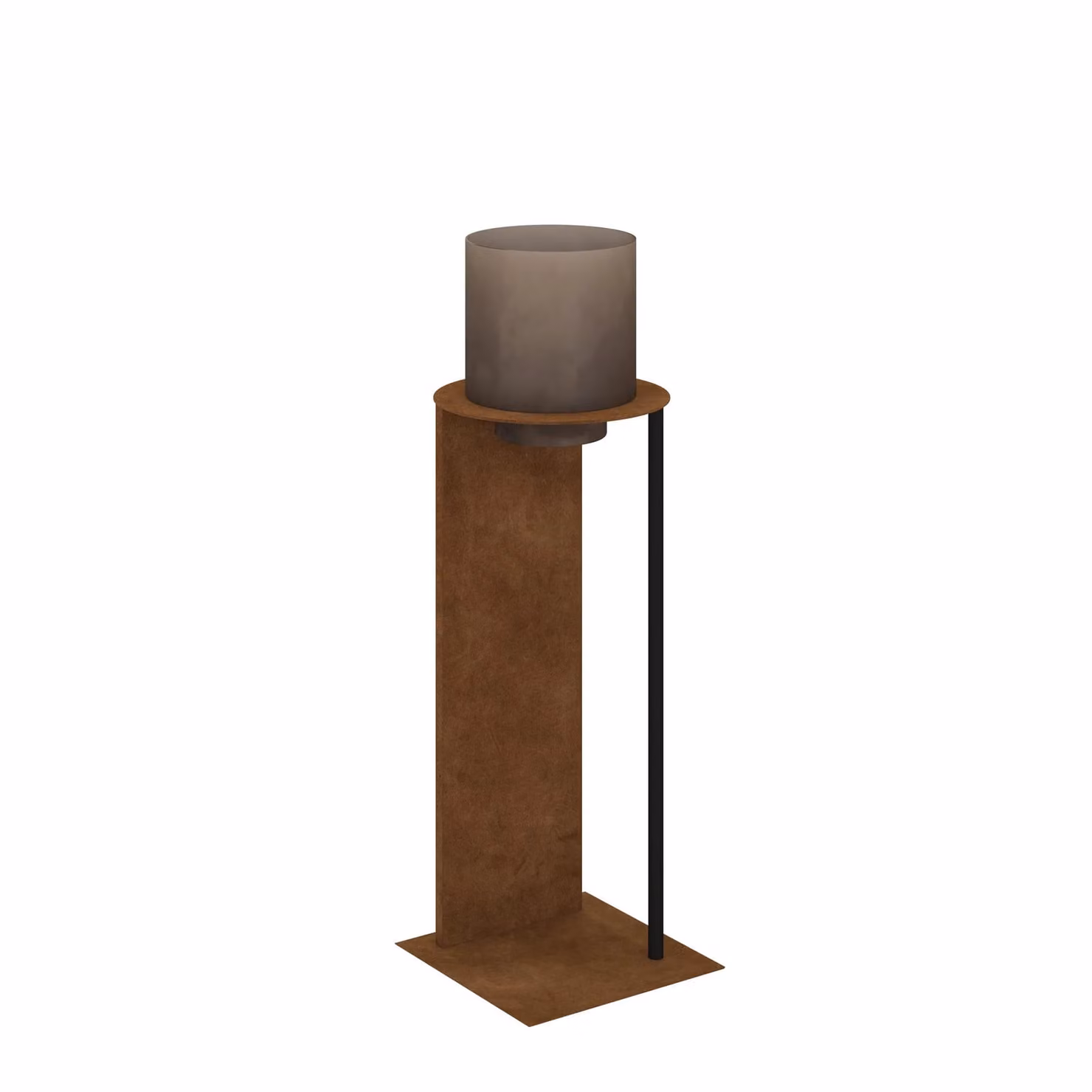 Dome Deco IRAZU Hurricane S Brown Metal Tabletop Pillar Candle Holder