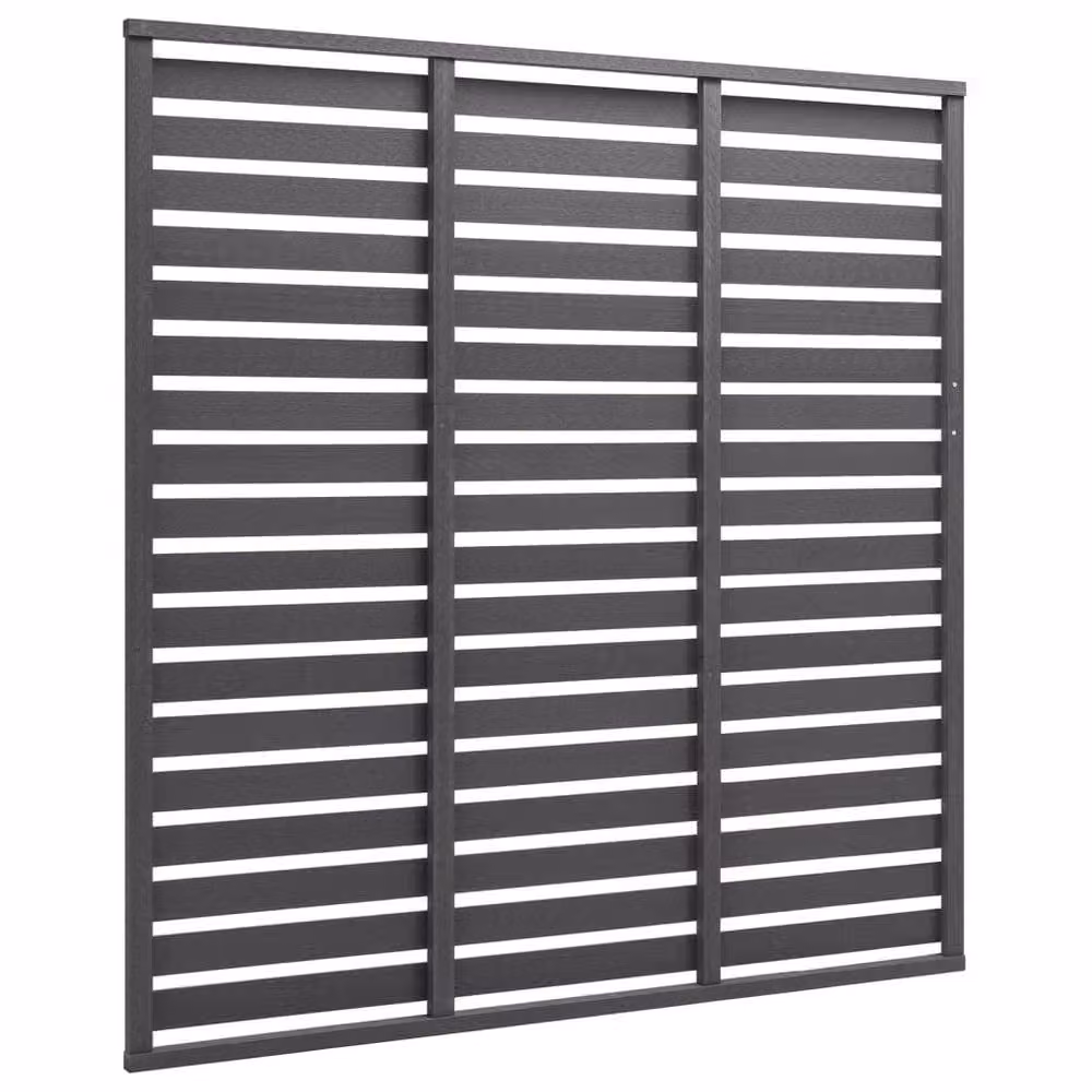 Berkfield Home Durable WPC and Steel Fence Panel, Grey, W/H: 180 x 180 cm – 3