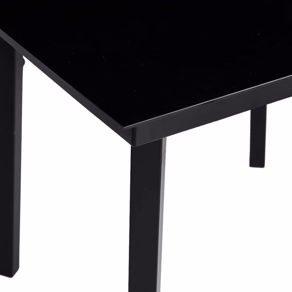 Berkfield Home Black Steel and Glass Garden Dining Table W/D/H: 80 x 80 x 74 cm – 3