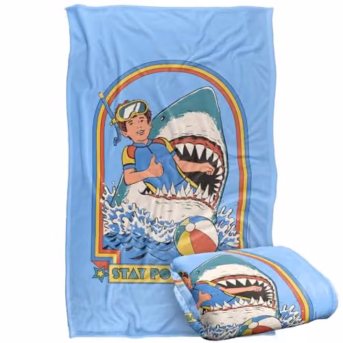 Steven Rhodes Stay Positive Super Soft Fleece Throw Blanket, Multicolour, W/D/H: 91 x 91 x 147 cm – 4
