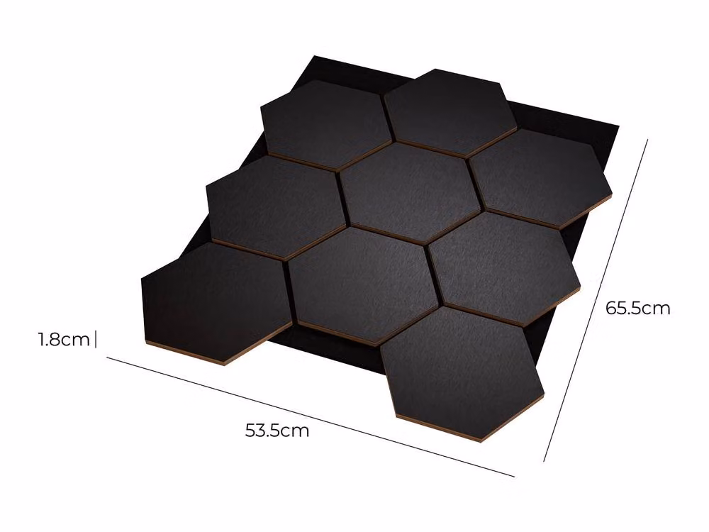 Fuse Acoustic Wooden Hexagon Wall Panel in Black Oak – 7