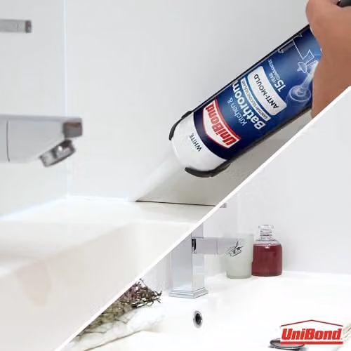 UniBond Anti-Mould Waterproof White Silicone Sealant, 2 x 274g Cartridges – 4
