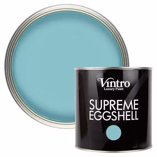 Vintro Eggshell and Satin Furniture Paint for Walls, Wood and Trim in Turquoise Christabelle, 2.5 Litres