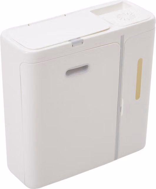 Livingandhome Multifunction Slim Hanging Trash Can with Flip Lid, White