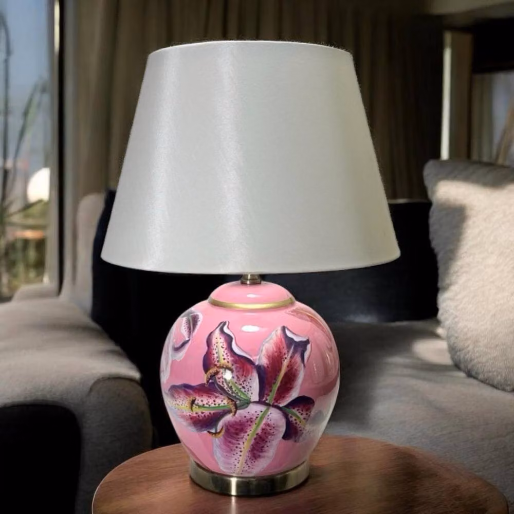 Minster Stylish Living Ltd Multicolour Ceramic Table Lamp and Shade, W/D/H: 27 x 27 x 40 cm – 2