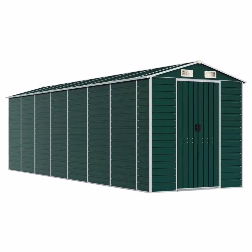 Berkfield Home Green Galvanised Steel Garden Shed W/D/H: 640 x 191 x 198 cm – 2