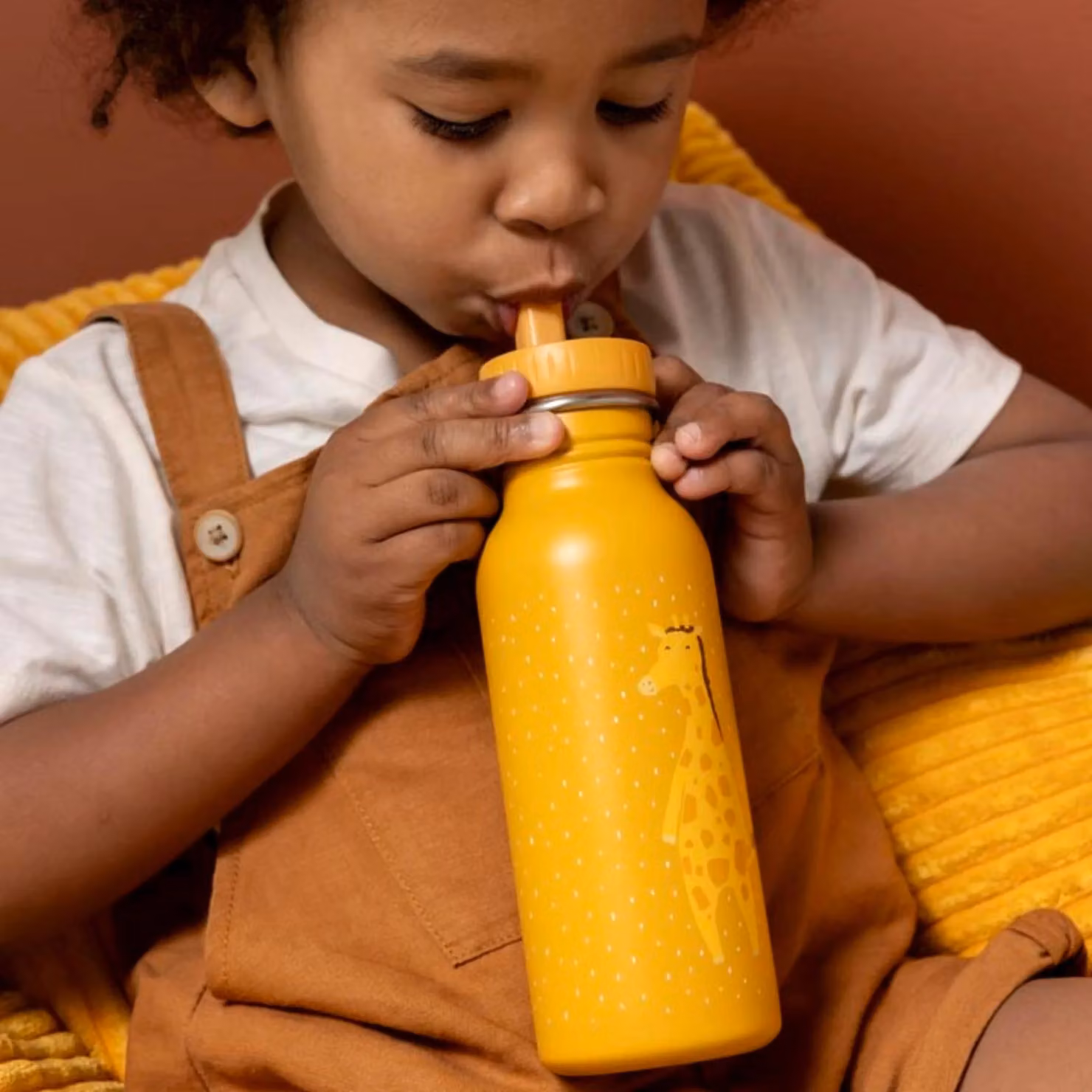 Trixie Mr. Giraffe Stainless Steel Childrens Water Bottle, Yellow, 500 ml – 2