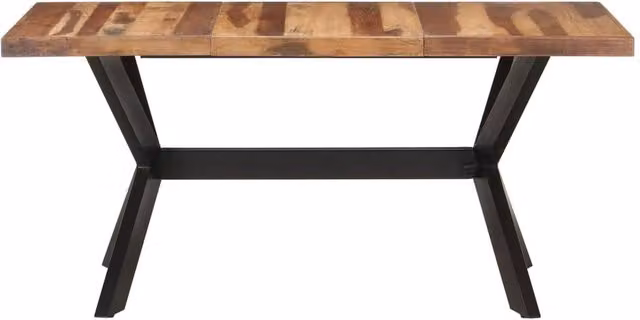Berkfield Home Rectangular Solid Wood Dining Table in Brown, W/D/H: 160 x 80 x 75 cm