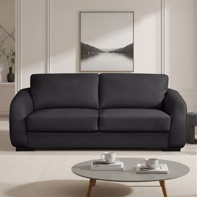 Artemis Home Brandon 3 Seat Sofa in Black Bonded Leather