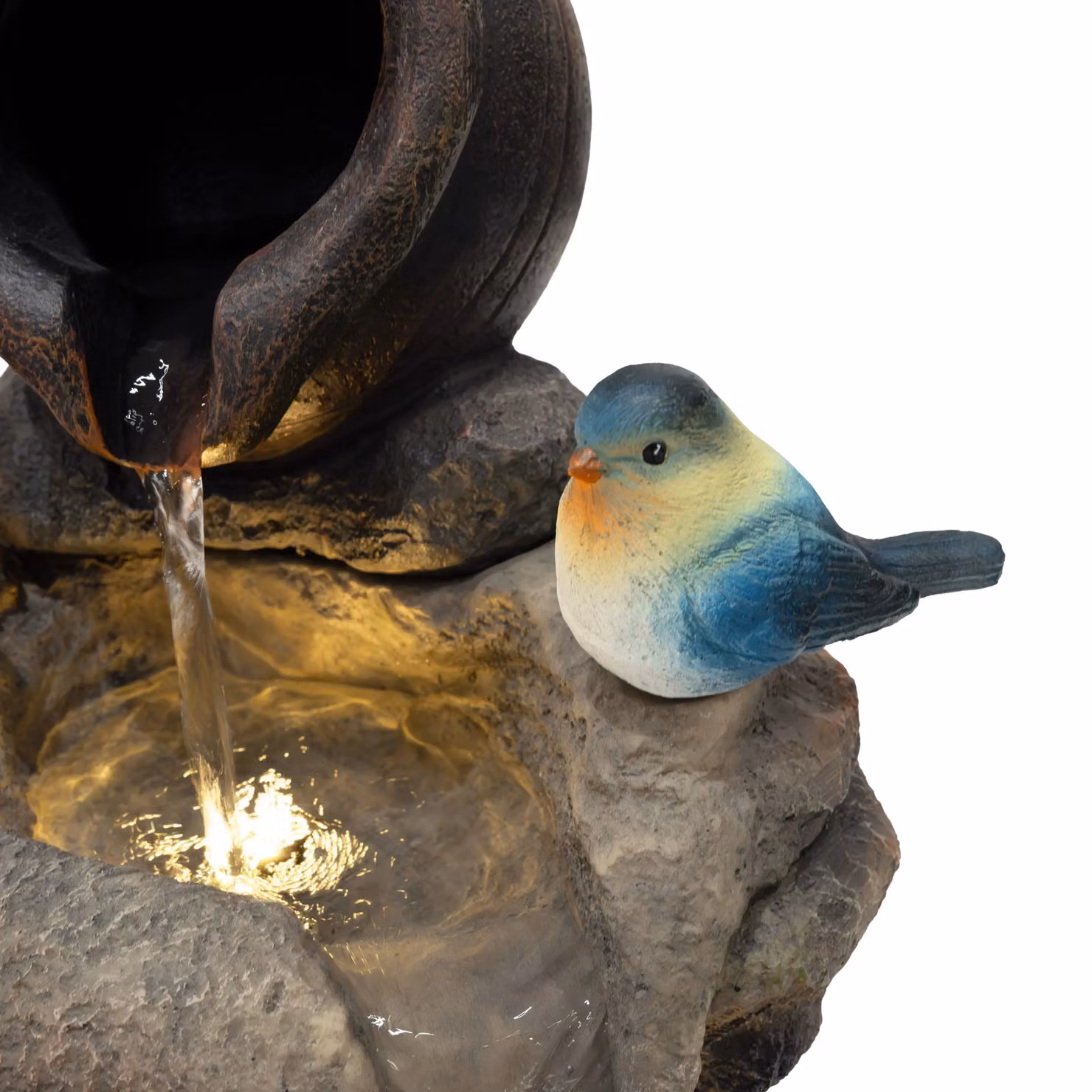 Monstershop Canine Creek Electric Water Feature Cascade in Grey, Polyresin, W/D/H: 46 x 38 x 64 cm – 6