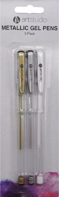 Art Studio Multicolour Metallic Gel Pens, Pack of 3