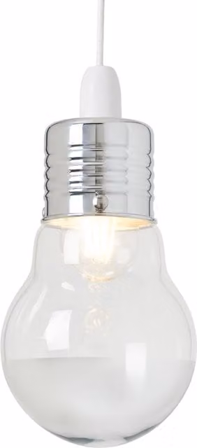 Litecraft Minimalist Oversized Bulb Easy to Fit Glass Shade in Chrome and Silver