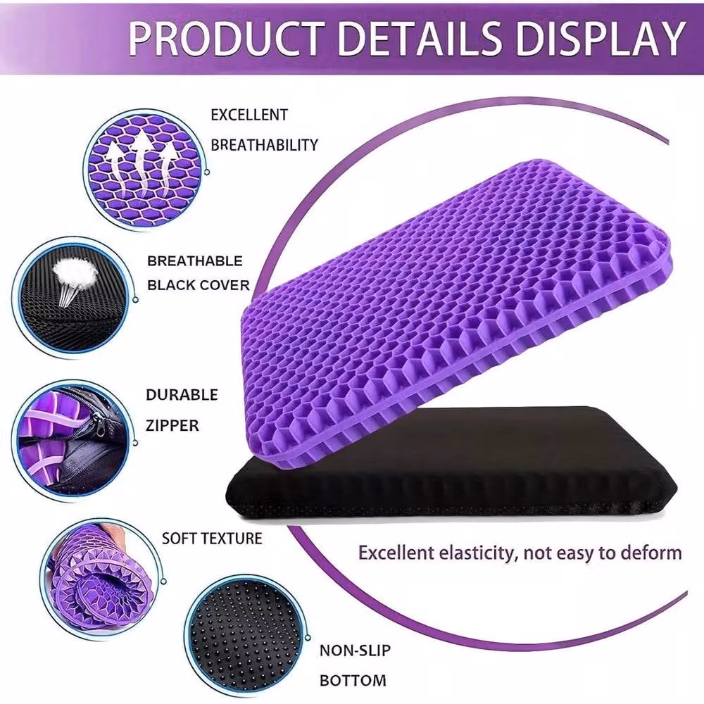Kelvenix Extra Thick Gel Seat Cushion in Purple, W: 100 cm x D: 190 cm – 2
