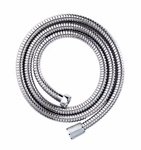 Showerdrape Double Spiral Stainless Steel Chrome Shower Hose in Silver, Length: 2 m, Diameter: 11 mm