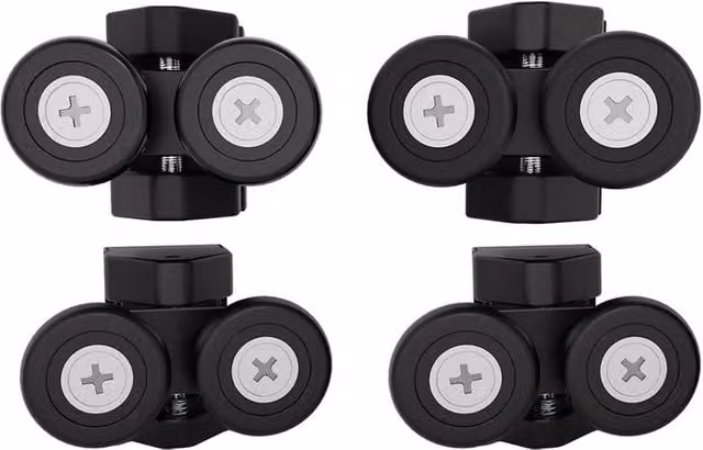 VOGREX 4 Pack Black Shower Door Rollers for Glass Doors, 23mm