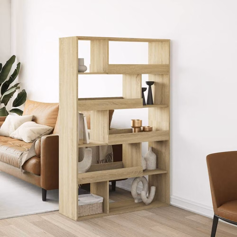 Berkfield Home Sonoma Oak Room Divider in Light Oak, W/D/H: 100 x 33 x 156.5 cm – 2