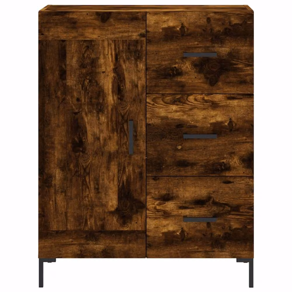 Berkfield Home Smoked Oak Sideboard in Brown, W: 69.5 cm, D: 34 cm, H: 90 cm – 4