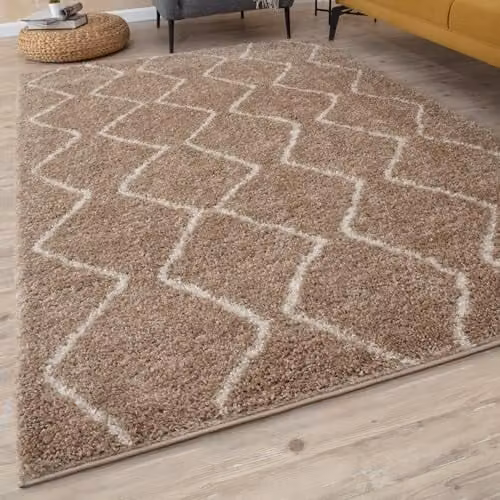 THE RUGS Moroccan Design Rectangular Rug in Beige, W: 80 cm, L: 150 cm