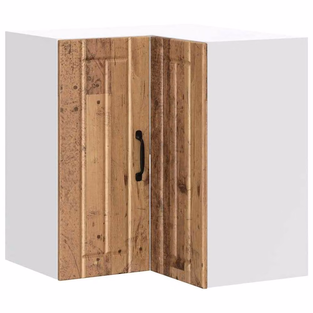 Berkfield Home Lucca Wall Corner Kitchen Cabinet in Brown Old Wood, W/D/H: 57.0 x 30.0 x 60.0 cm – 2
