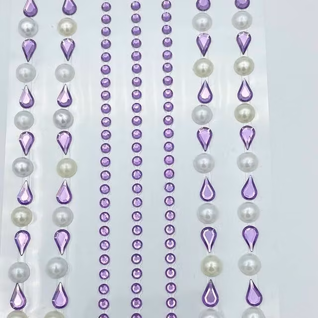 Syntego Purple Teardrop Gems and Pearls
