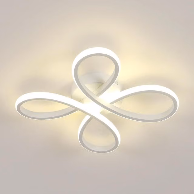 Pheashine 30W LED Flower Flush Mount Ceiling Light, White, Diameter: 30 cm